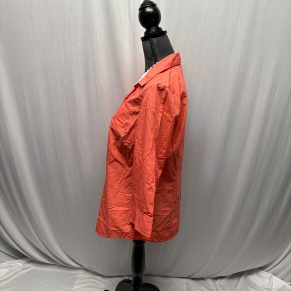 Van Heusen Womens Button-Up Shirt Size Large Coral Cotton Casual Comfy - Picture 3 of 7